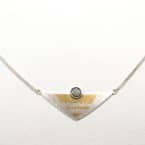 Kette mit Anhänger in Silber, teilgoldplattiert zu Opal