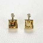 Ohrstecker Gelbgold, Citrin Brillant