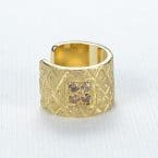 Ohrklemme 585er Gelbgold mit cognacfarbenen Brillanten