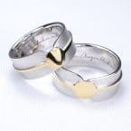 Trauringe 585 Weißgold und 750 Gelbgold