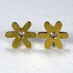 Ohrstecker 585er Gelbgold Blümchen mit Brillant