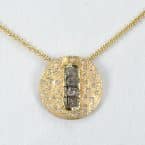Kette mit Anhänger 585er Gelb- und Roségold mit Brillanten und Rohdiamanten