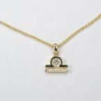 Kette mit Anhänger Waage mit Altschliff-Diamant und Brillanten