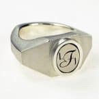 Monogrammringe SIlber mit Weißgold